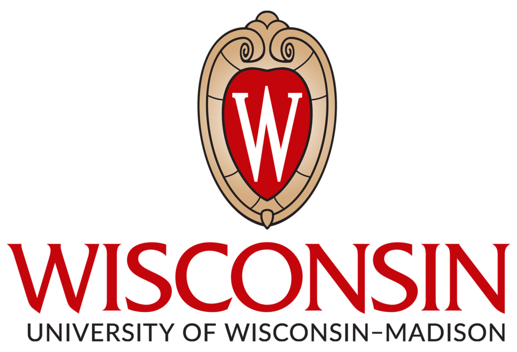 Image of the University of Wisconsin logo that opens to their website when clicked on